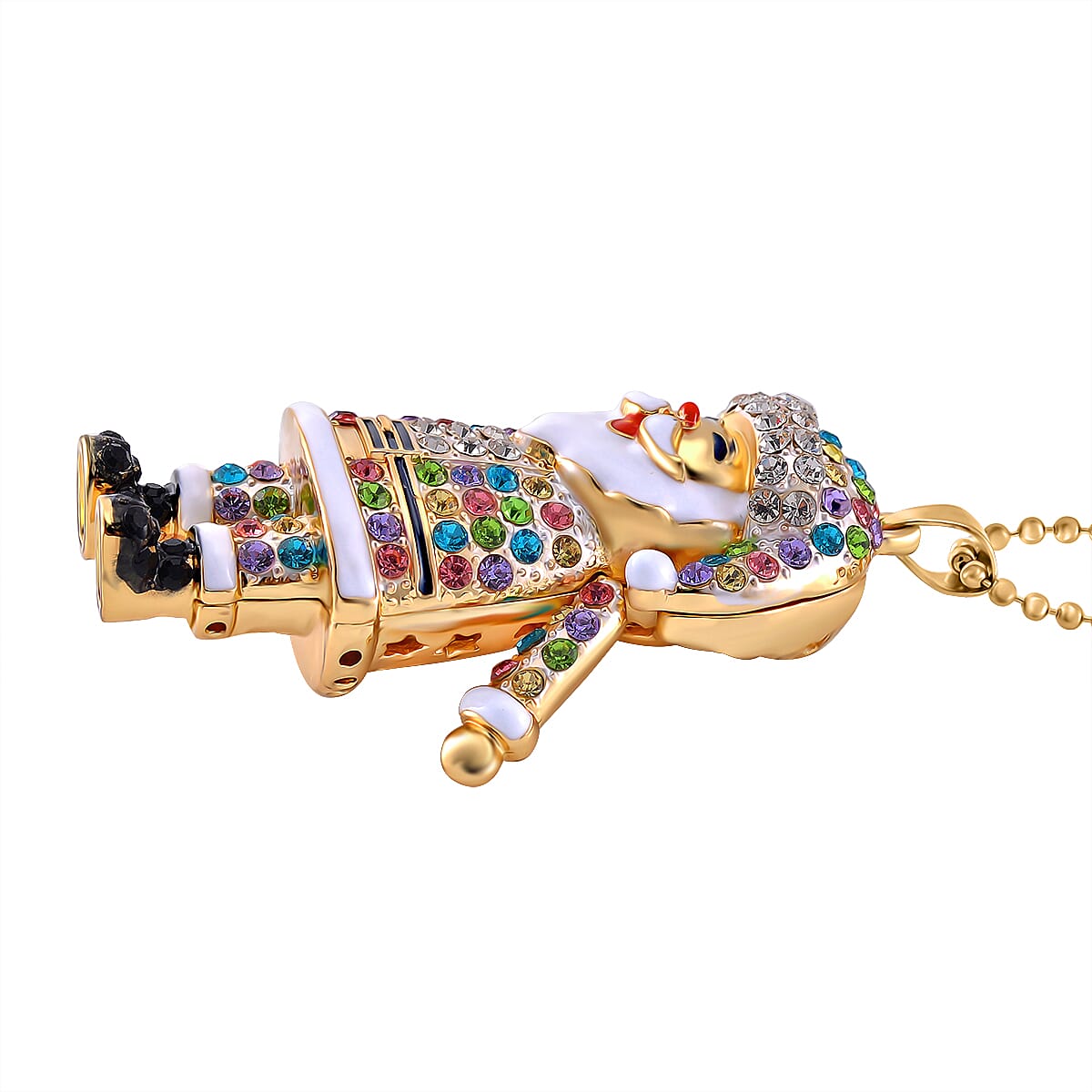 Multi Colour Crystal Enamelled Festive Santa Claus Necklace (Size - 24-2 Ext) 7987830 2