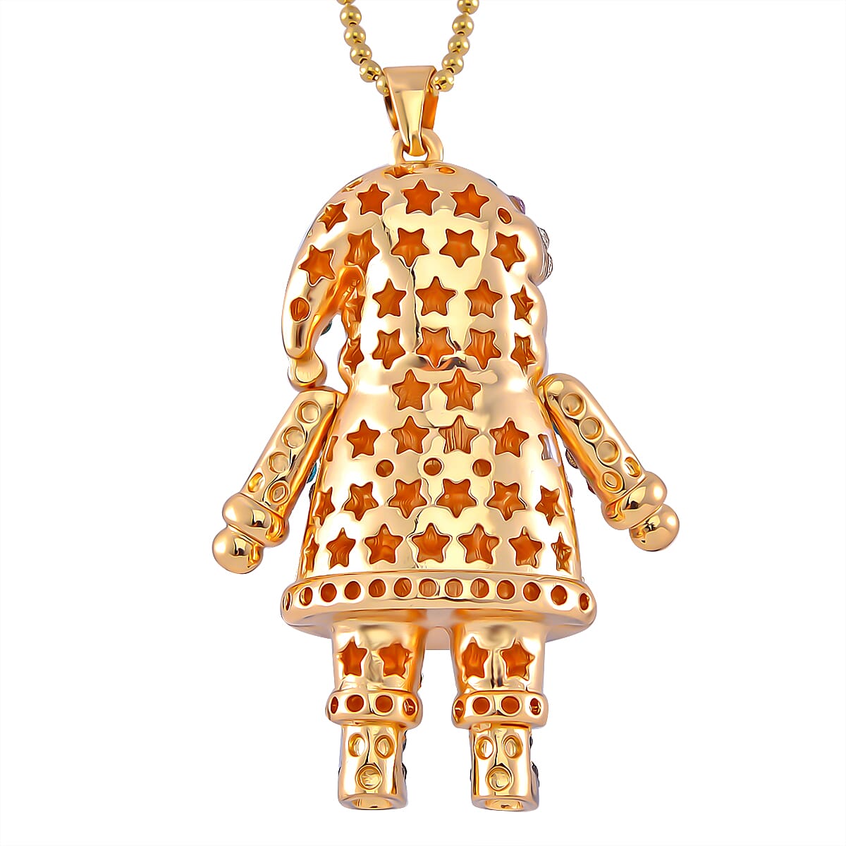 Multi Colour Crystal Enamelled Festive Santa Claus Necklace (Size - 24-2 Ext) 7987830 3