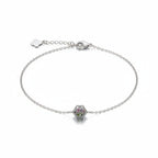 Multi Colour Gemstones Bracelet (Size - 7.5 with Ext) with Lobster Clasp Sterling Silver 2.15 Ct.