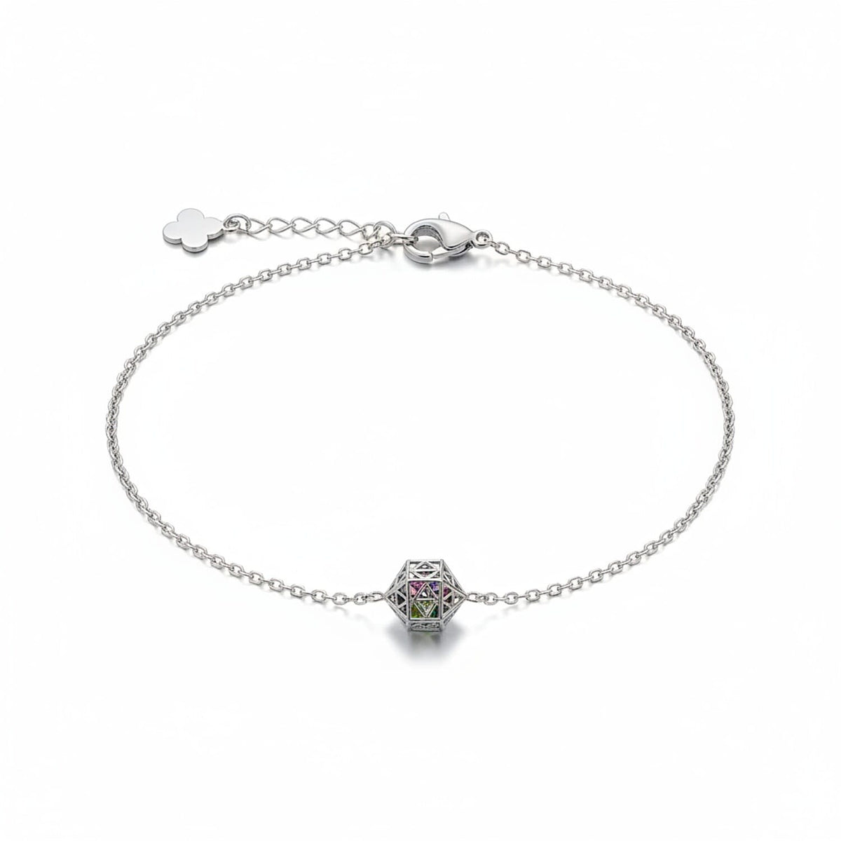 Multi Colour Gemstones Bracelet (Size - 7.5 with Ext) with Lobster Clasp Sterling Silver 2.15 Ct. 8181371 0