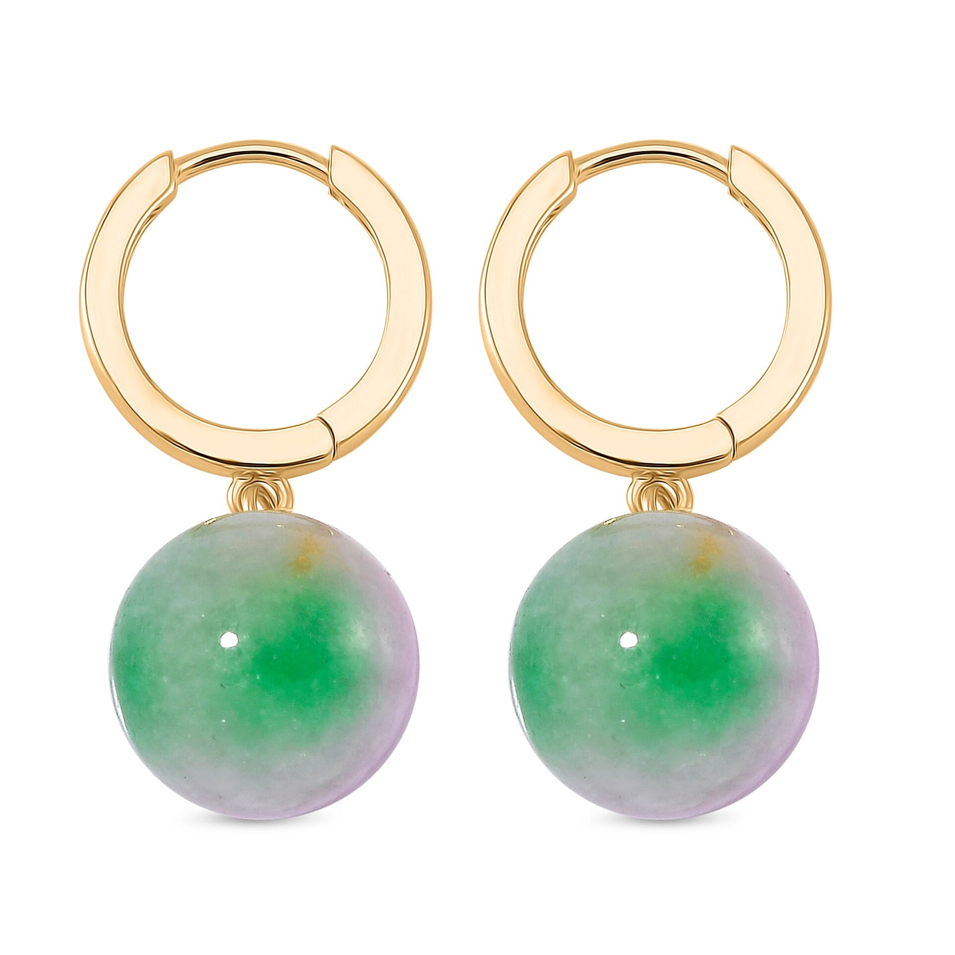 Multi Colour Jade Earring with Clasp in Gold Overlay Sterling Silver 28.00 Ct. 8104436 3