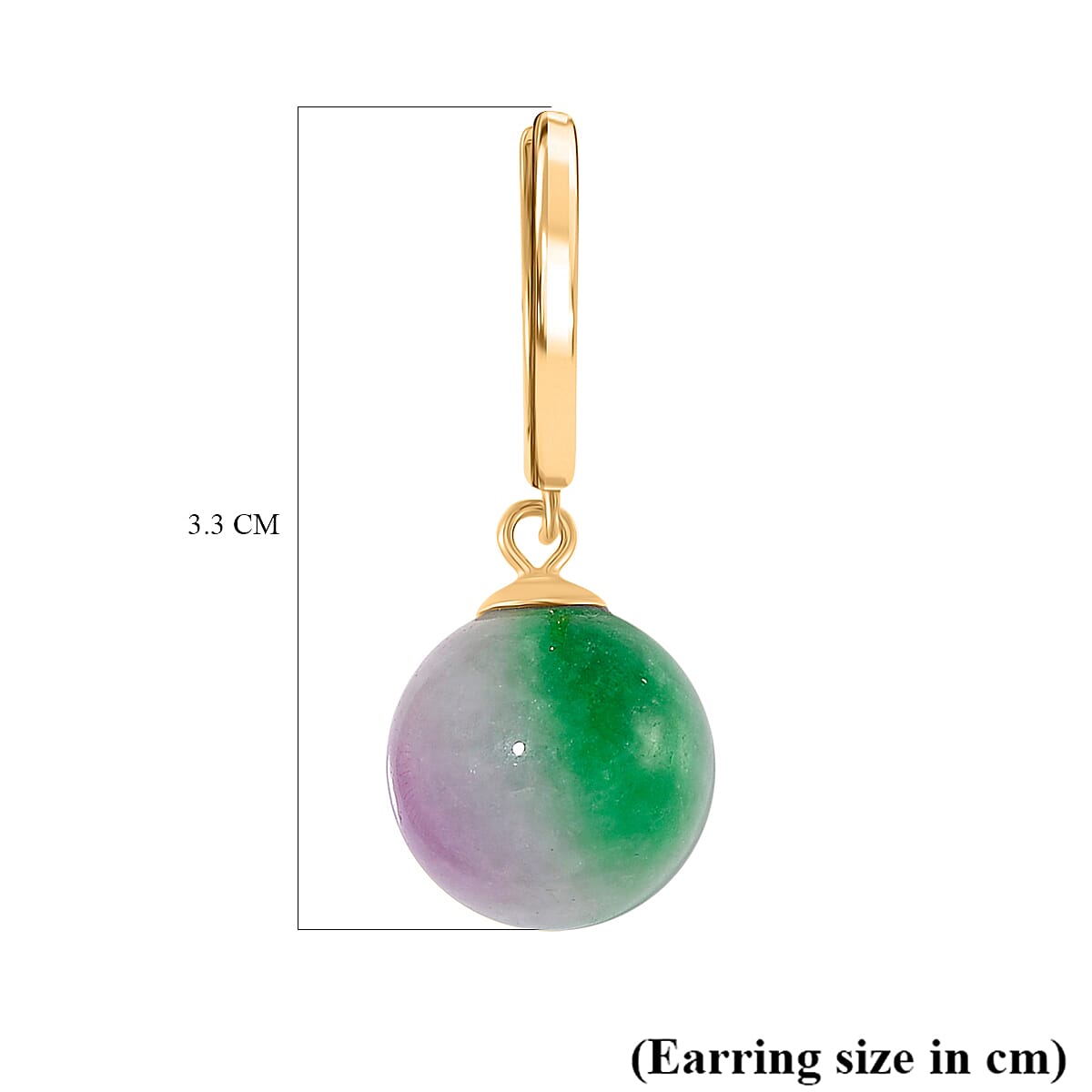 Multi Colour Jade Earring with Clasp in Gold Overlay Sterling Silver 28.00 Ct. 8104436 4