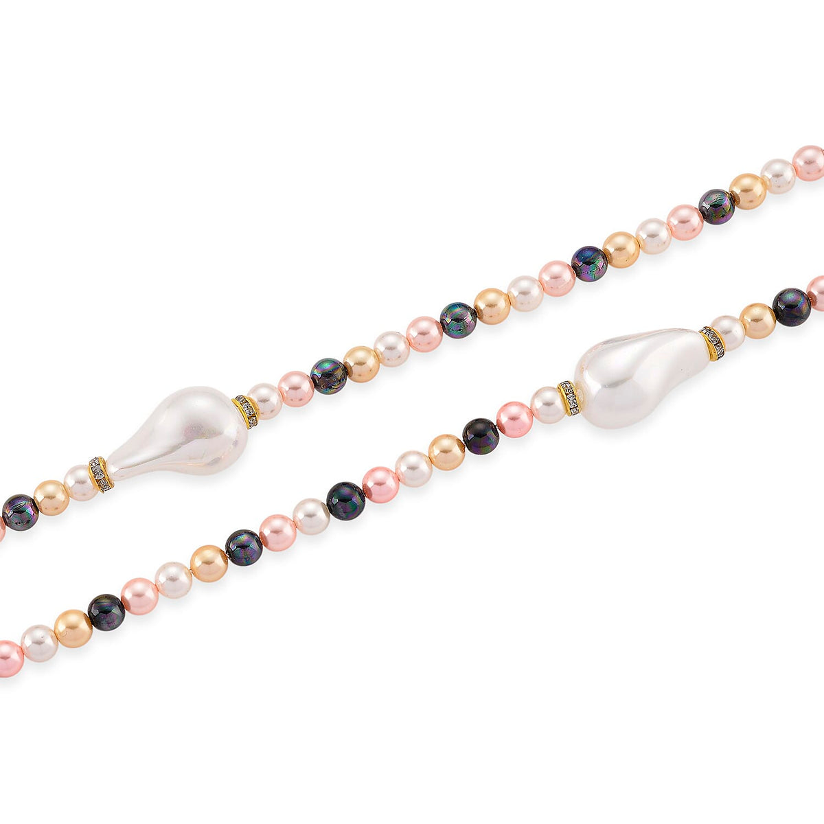 Multi Colour Shell Pearl &amp; White Crystal Necklace 282.00 Ct. V32645056 7