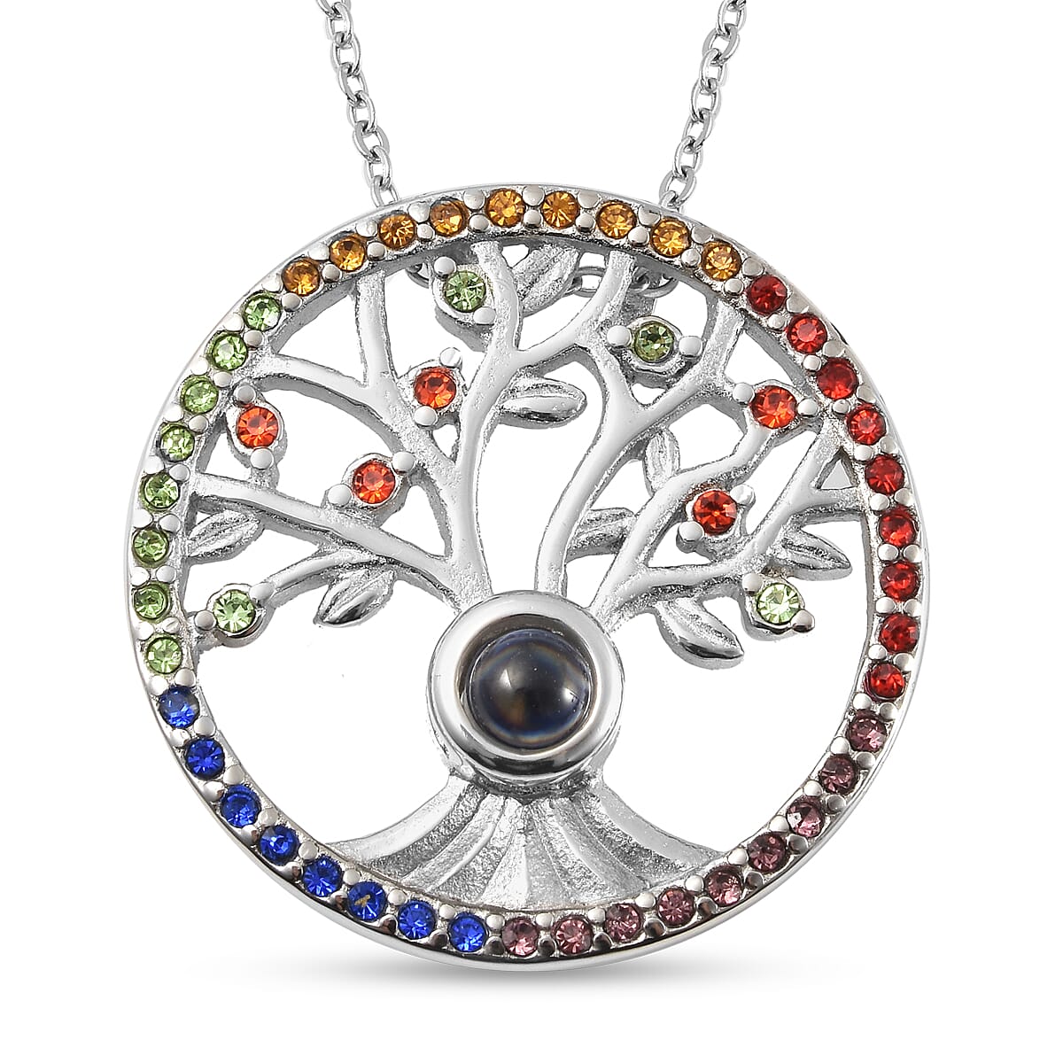 Multi Colour Simulated Diamond Necklace (Size - 20) in Stainless Steel 6272026 0
