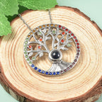 Multi Colour Simulated Diamond Necklace (Size - 20) in Stainless Steel