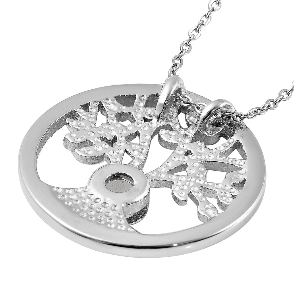 Multi Colour Simulated Diamond Necklace (Size - 20) in Stainless Steel
