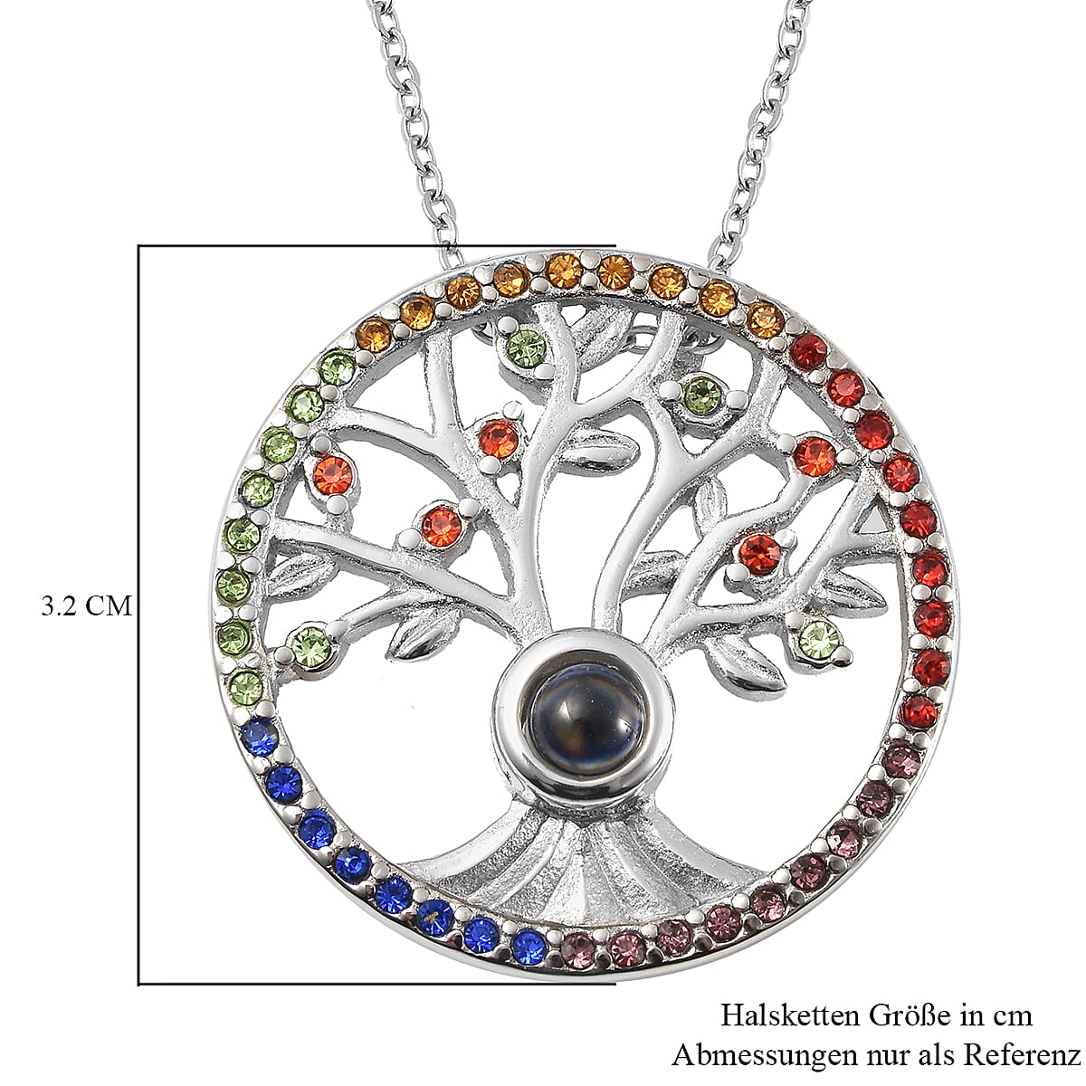 Multi Colour Simulated Diamond Necklace (Size - 20) in Stainless Steel 6272026 5