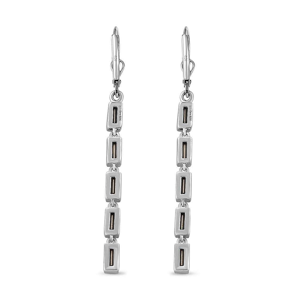 Multi Crystal Dangling Earrings (with Lever Back) in Platinum Overlay Sterling Silver 1.33 Ct 3846979 5