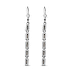 Multi Crystal Dangling Earrings (with Lever Back) in Platinum Overlay Sterling Silver 1.33 Ct