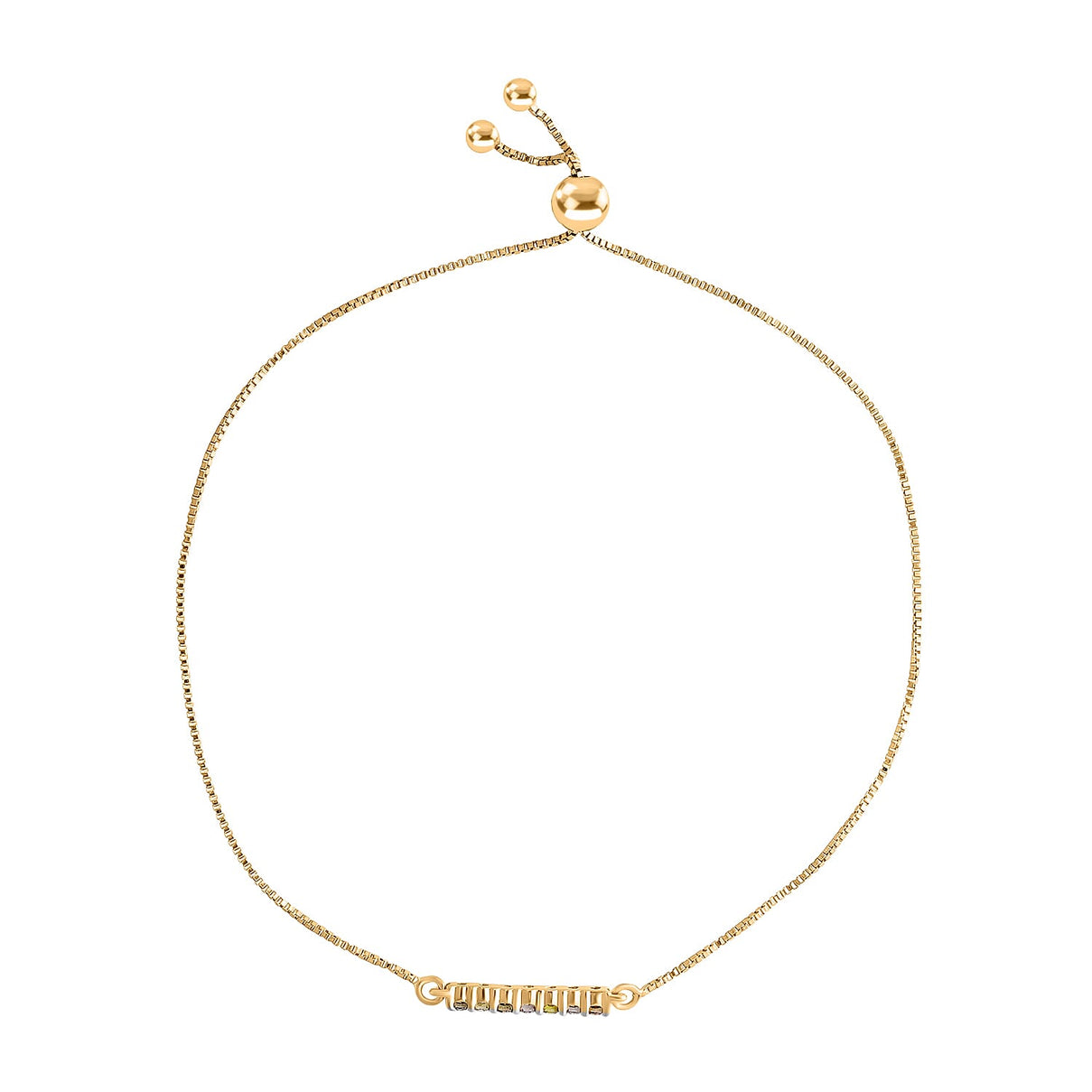 Multi Diamond Adjustable Bracelet (Size - 6.5 to 8) in Vermeil Yellow Gold Plated Sterling Silver 8161868 1