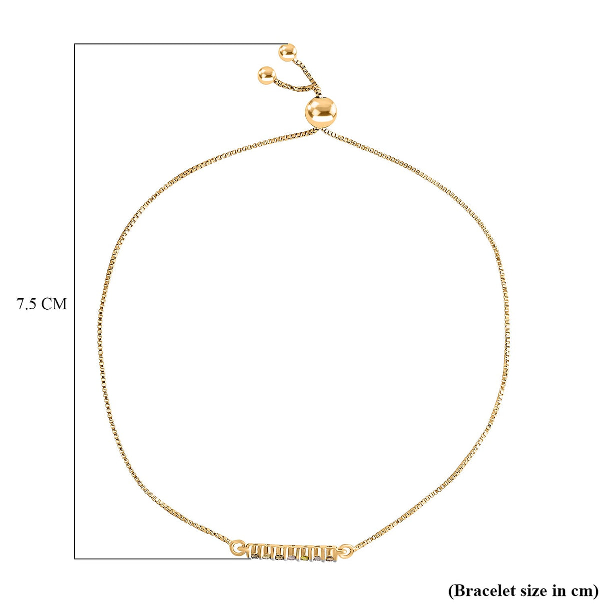 Multi Diamond Adjustable Bracelet (Size - 6.5 to 8) in Vermeil Yellow Gold Plated Sterling Silver 8161868 3