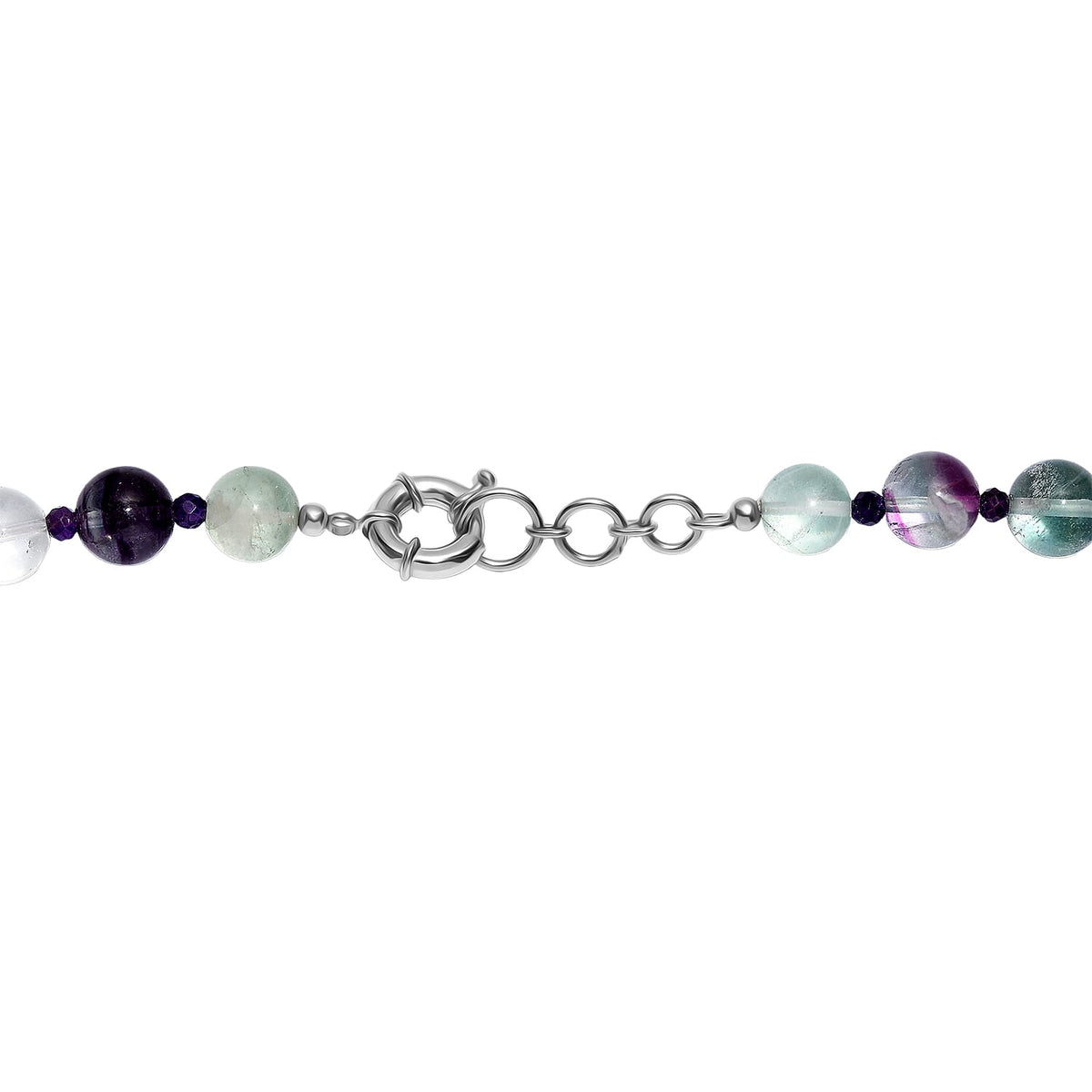 Multi Fluorite &amp; African Amethyst Necklace (Size - 20-1 Ext) with Senorita Clasp (APPROX. 600 Cts) 8163990 5
