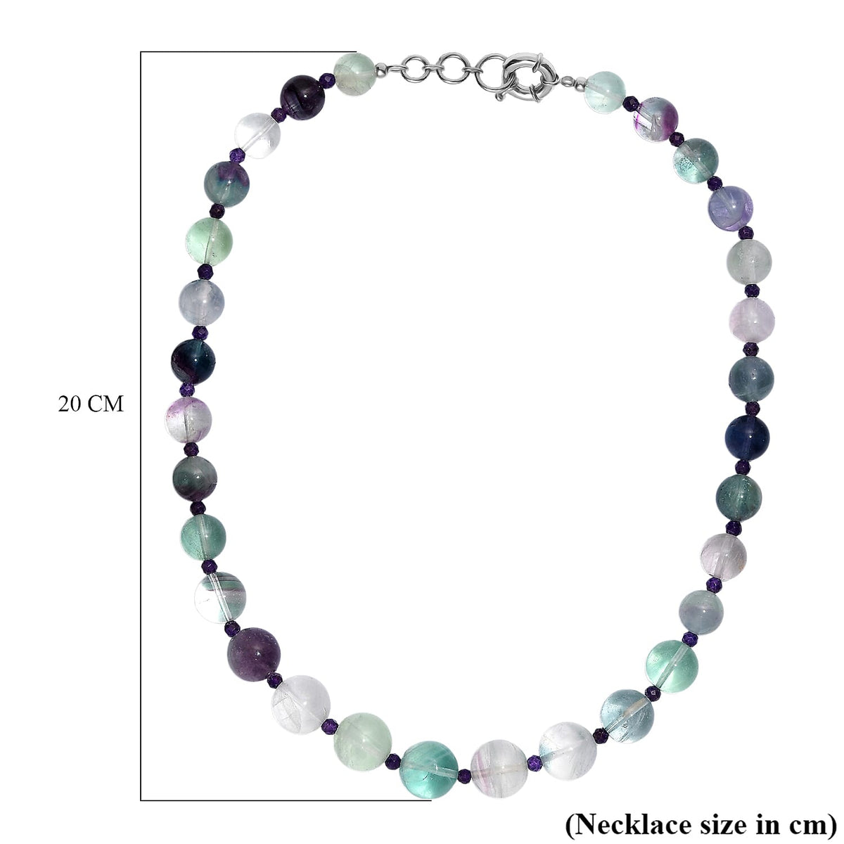 Multi Fluorite &amp; African Amethyst Necklace (Size - 20-1 Ext) with Senorita Clasp (APPROX. 600 Cts) 8163990 6