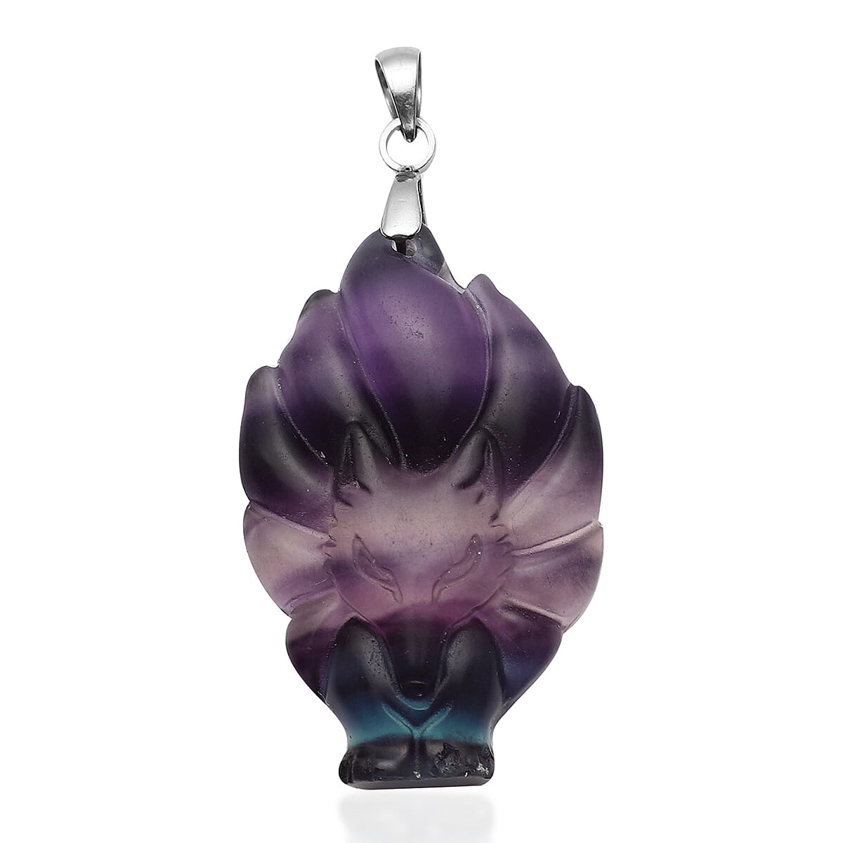 Multi Fluorite Pendant in Stainless Steel 50 Ct. 3884386 0