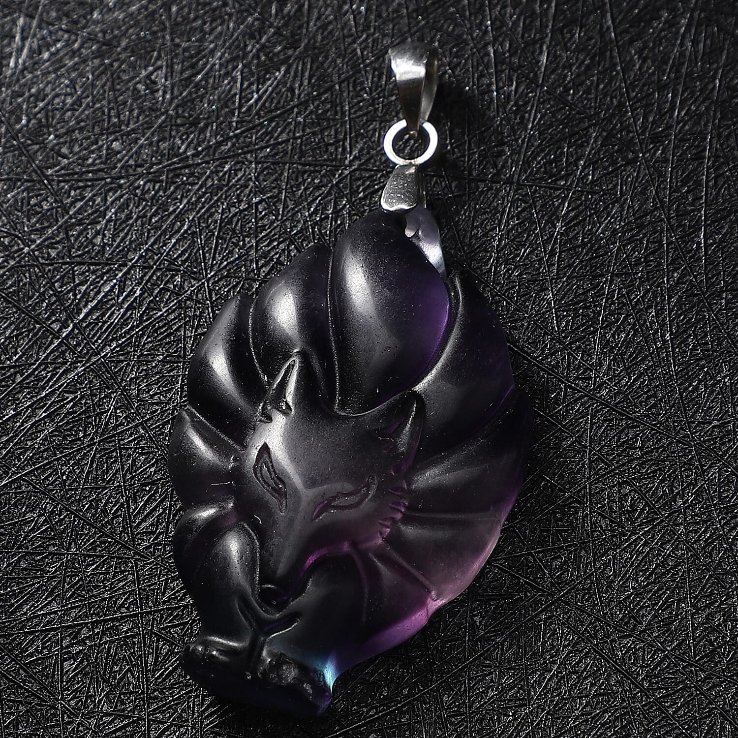 Multi Fluorite Pendant in Stainless Steel 50 Ct. 3884386 1