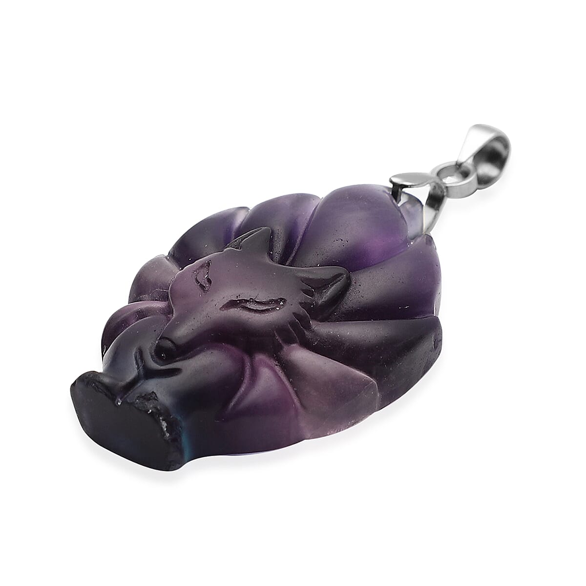Multi Fluorite Pendant in Stainless Steel 50 Ct. 3884386 2