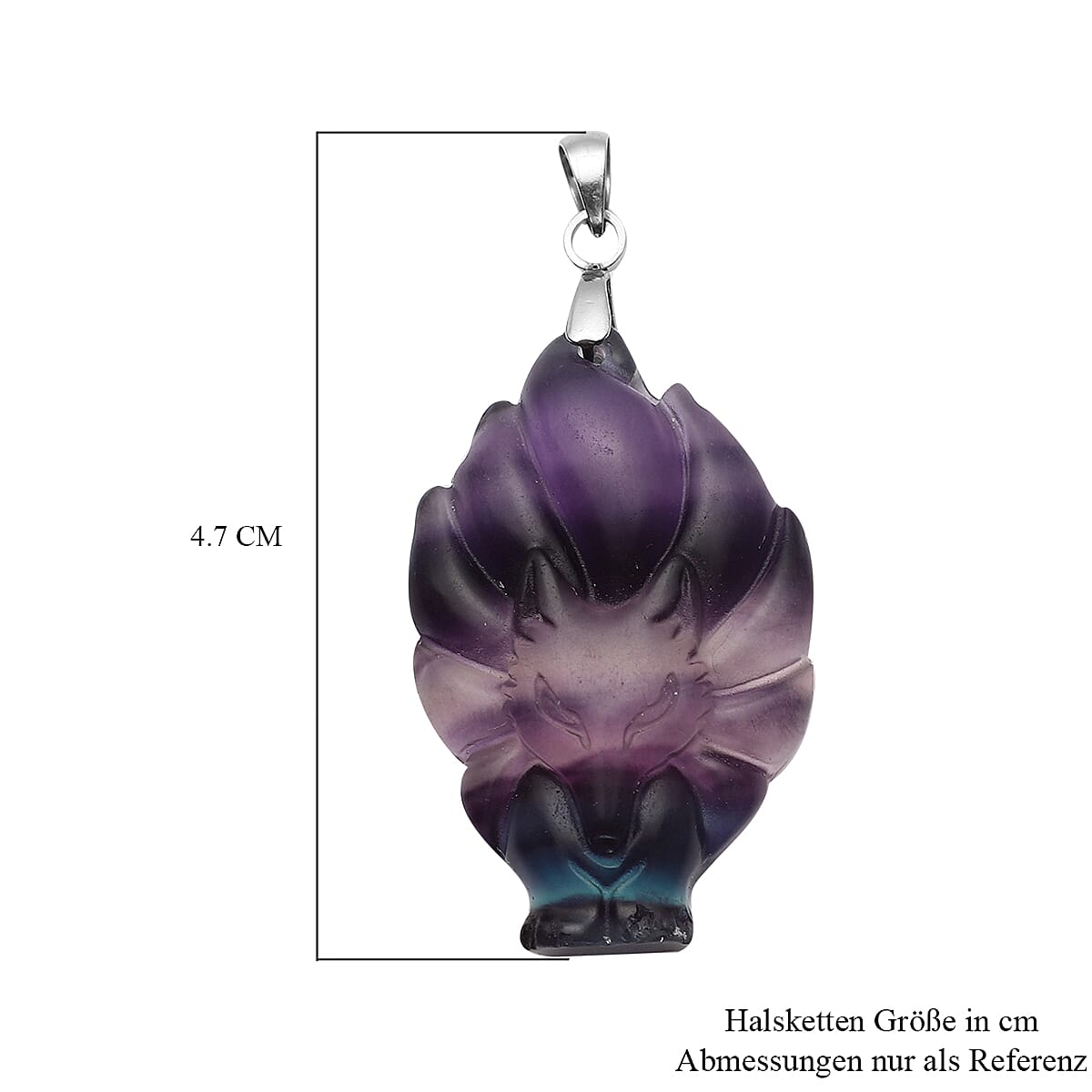 Multi Fluorite Pendant in Stainless Steel 50 Ct. 3884386 4