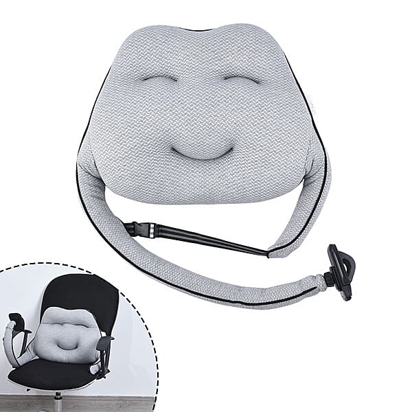 Multi-Function Back Support Cushion with Mobile Phone Holder - Grey V32366807 0