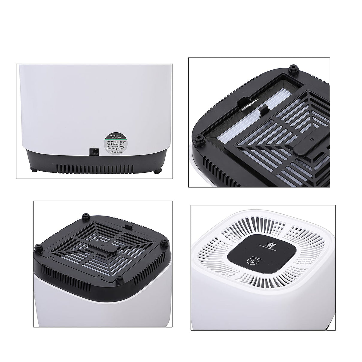 Multi-Function Portable Air Cleaner For Bedrooms, Living Rooms, Offices and Kitchens with HEPA Filter- White 6275533 4