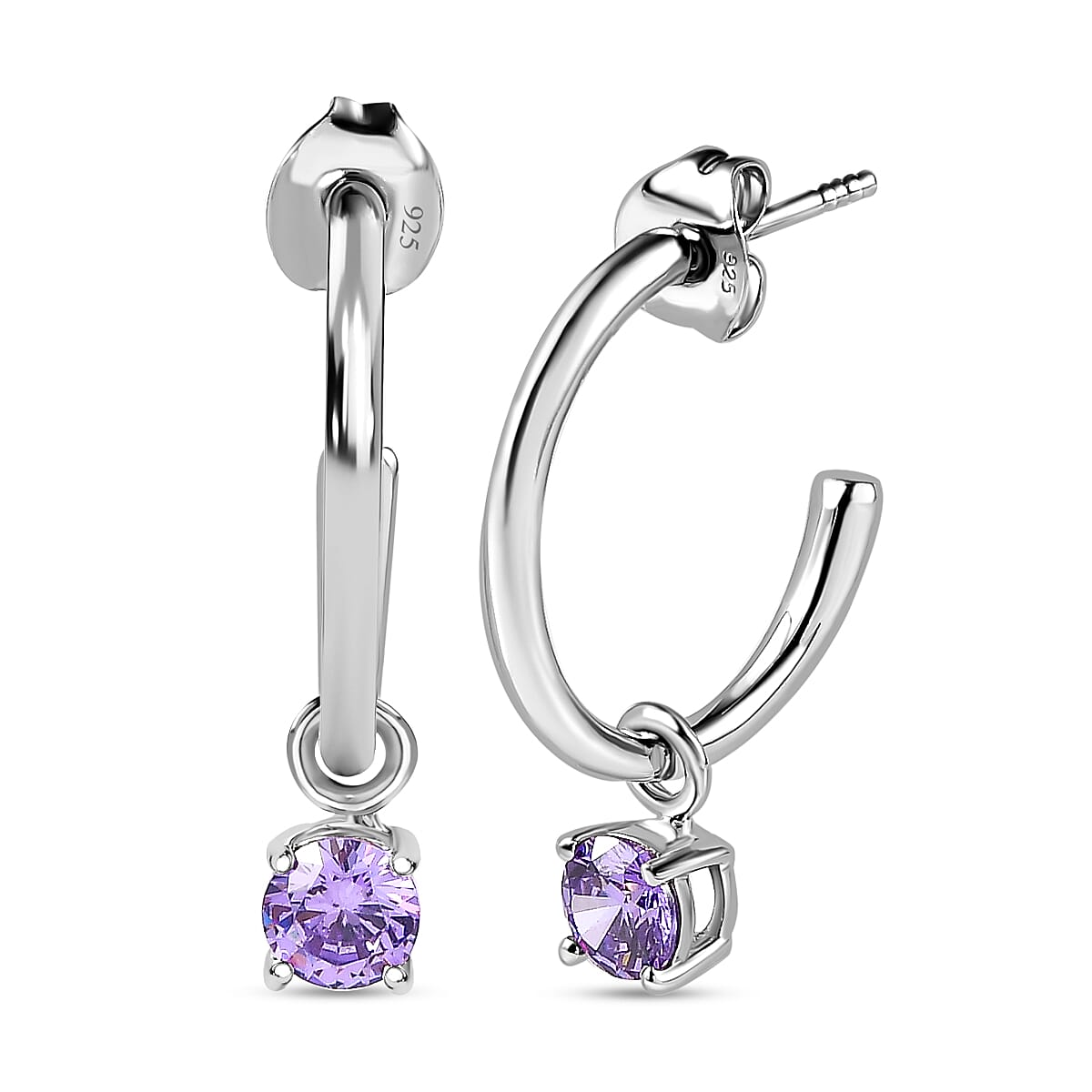 Echangeable Multi-Gemstone Hoop Earrings in Platinum Overlay Sterling Silver 6.78 Ct. 7579199 3