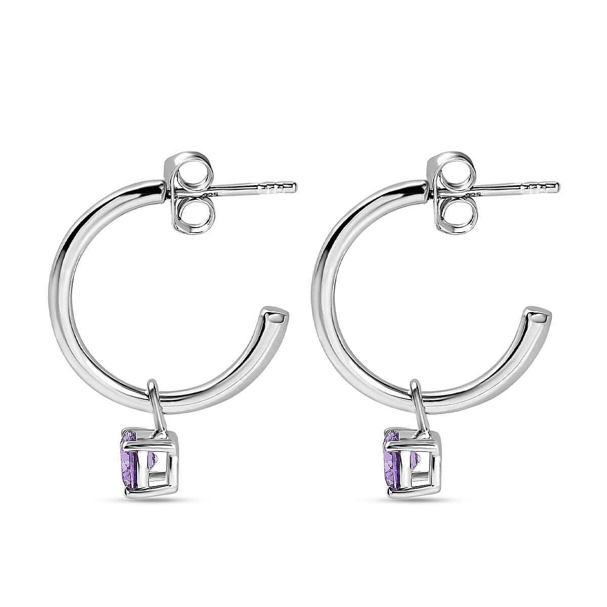 Echangeable Multi-Gemstone Hoop Earrings in Platinum Overlay Sterling Silver 6.78 Ct. 7579199 4