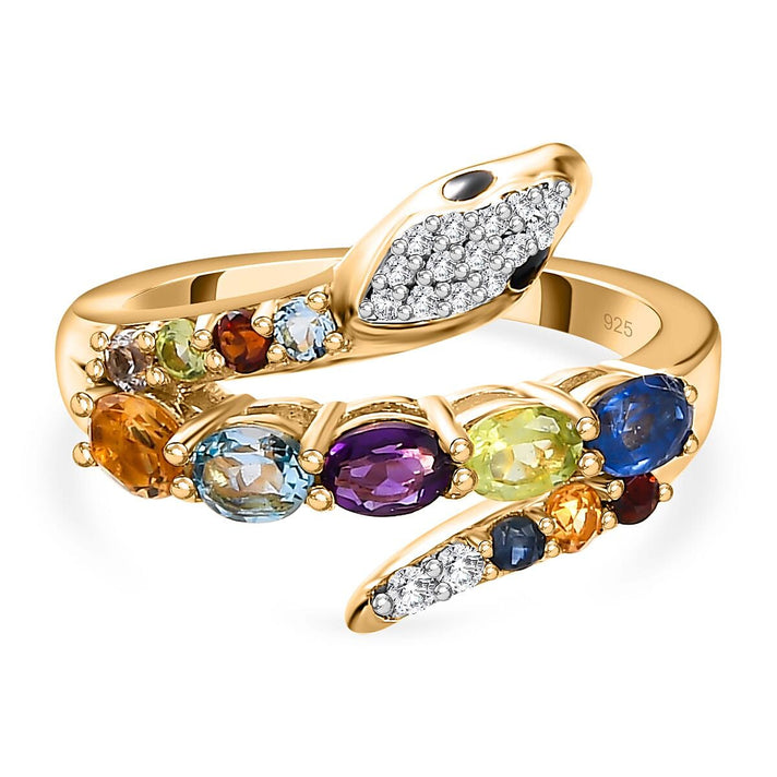 Multi Gemstone Ring in 18K Yellow Gold Vermeil Plated Sterling Silver 1.45 Ct 7581603 1