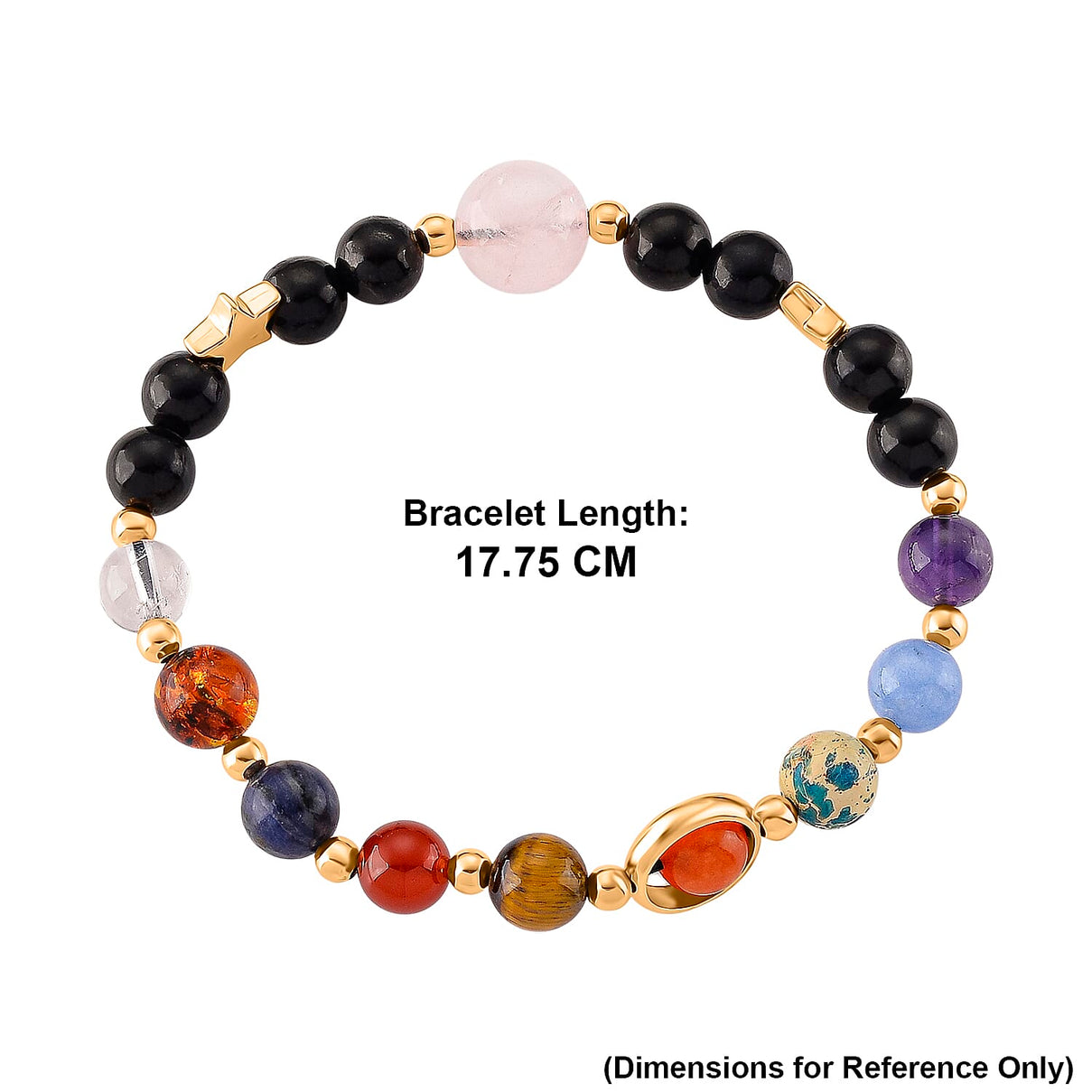 Natural Shungite &amp; Multi Gemstones Solar System Bracelet 65.00 Ct. 8537150 5