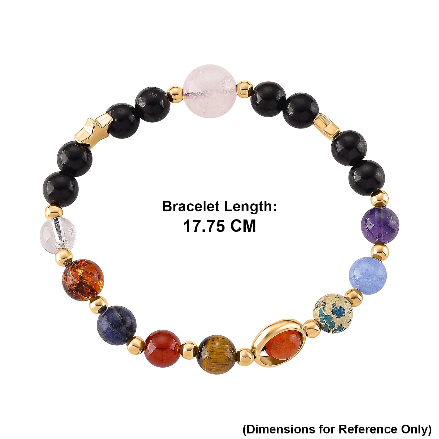 Natural Shungite &amp; Multi Gemstones Solar System Bracelet 65.00 Ct. 8537150 5