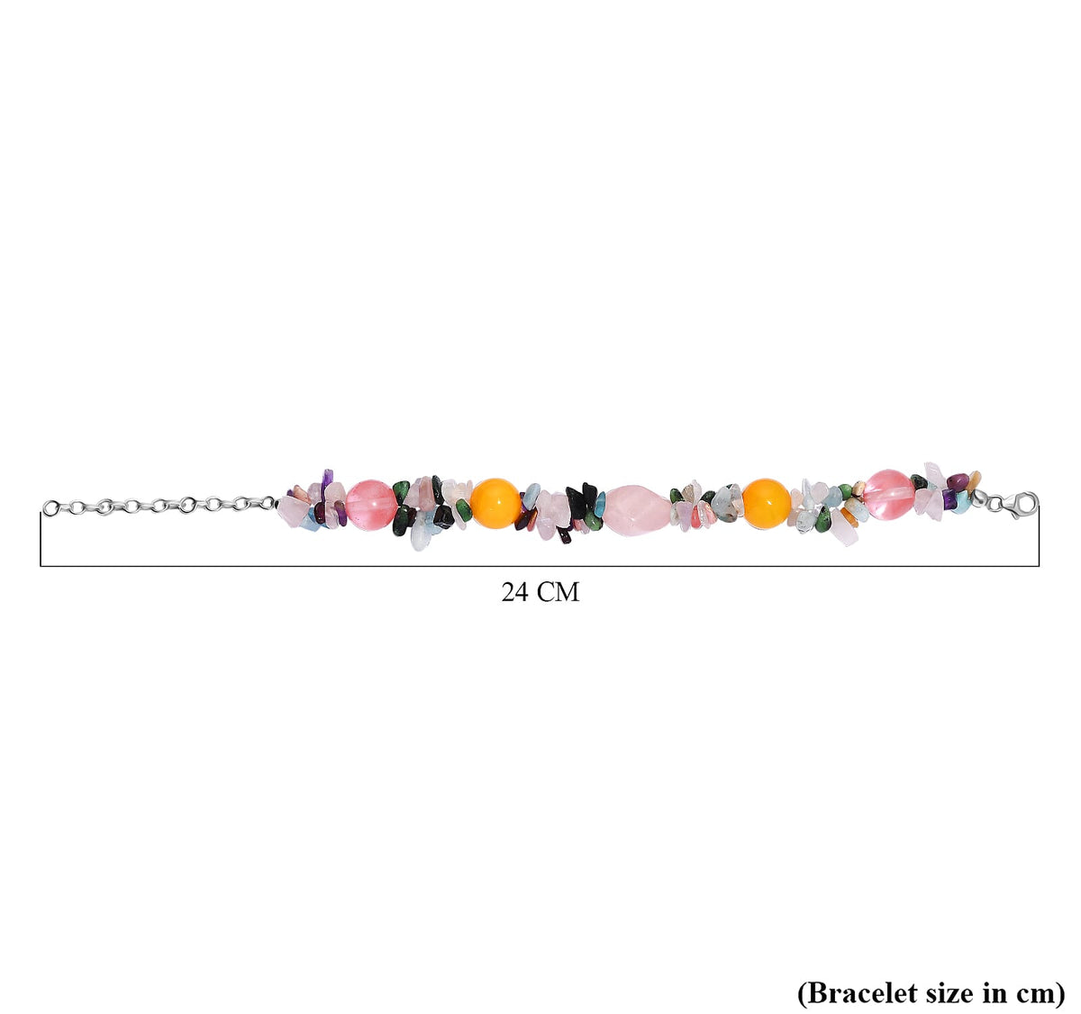 Multi Gemstone Bracelet (Size - 7.25 + 2 Ext.) in Rhodium Plated Sterling Silver 120 Ct. 7955900 4