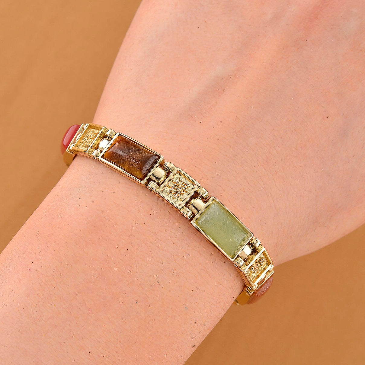 Multi Gemstone Magnetic Bracelet (Size - 7.5) in Gold Colour Tone 6.00 Ct. 8196318 2
