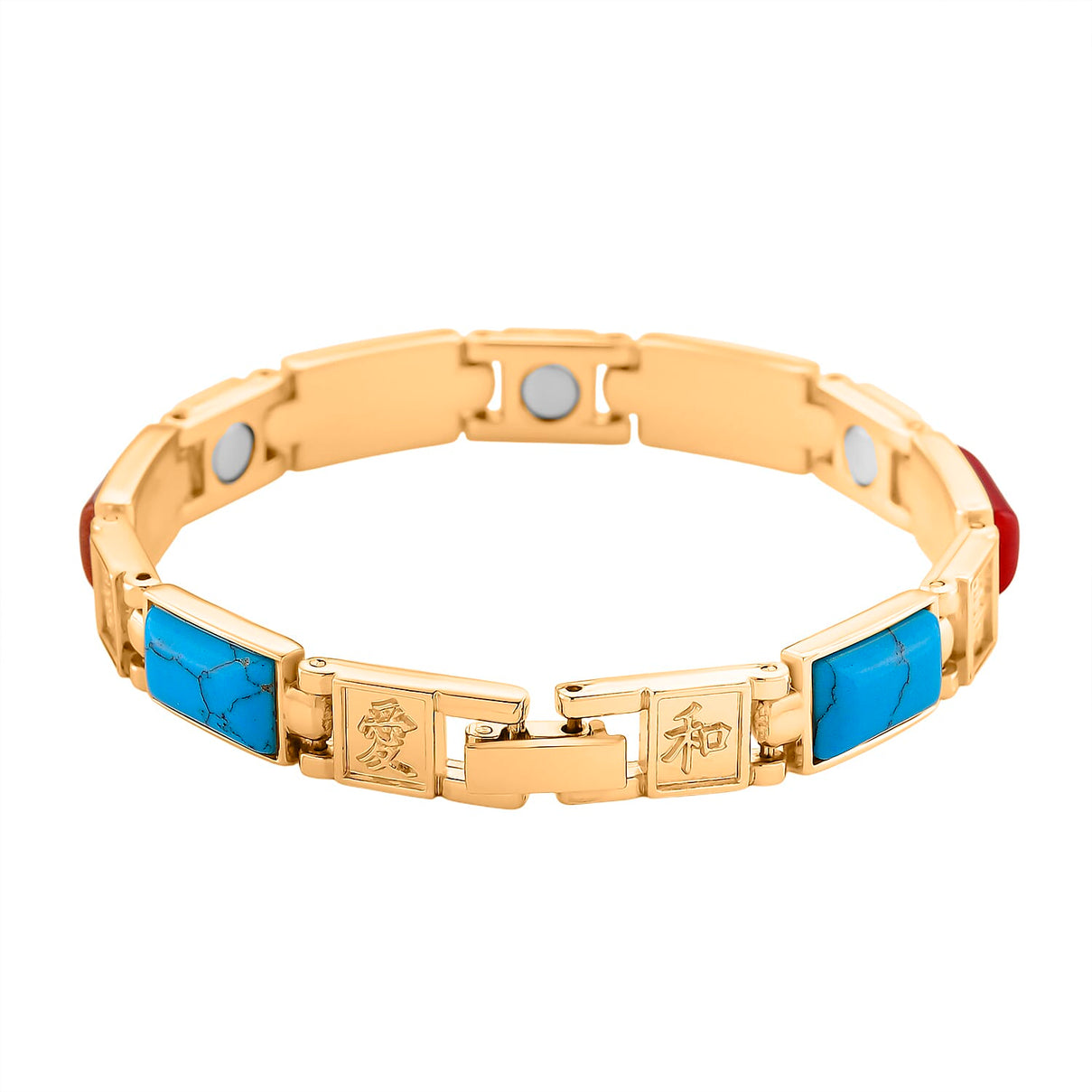 Multi Gemstone Magnetic Bracelet (Size - 7.5) in Gold Colour Tone 6.00 Ct. 8196318 4