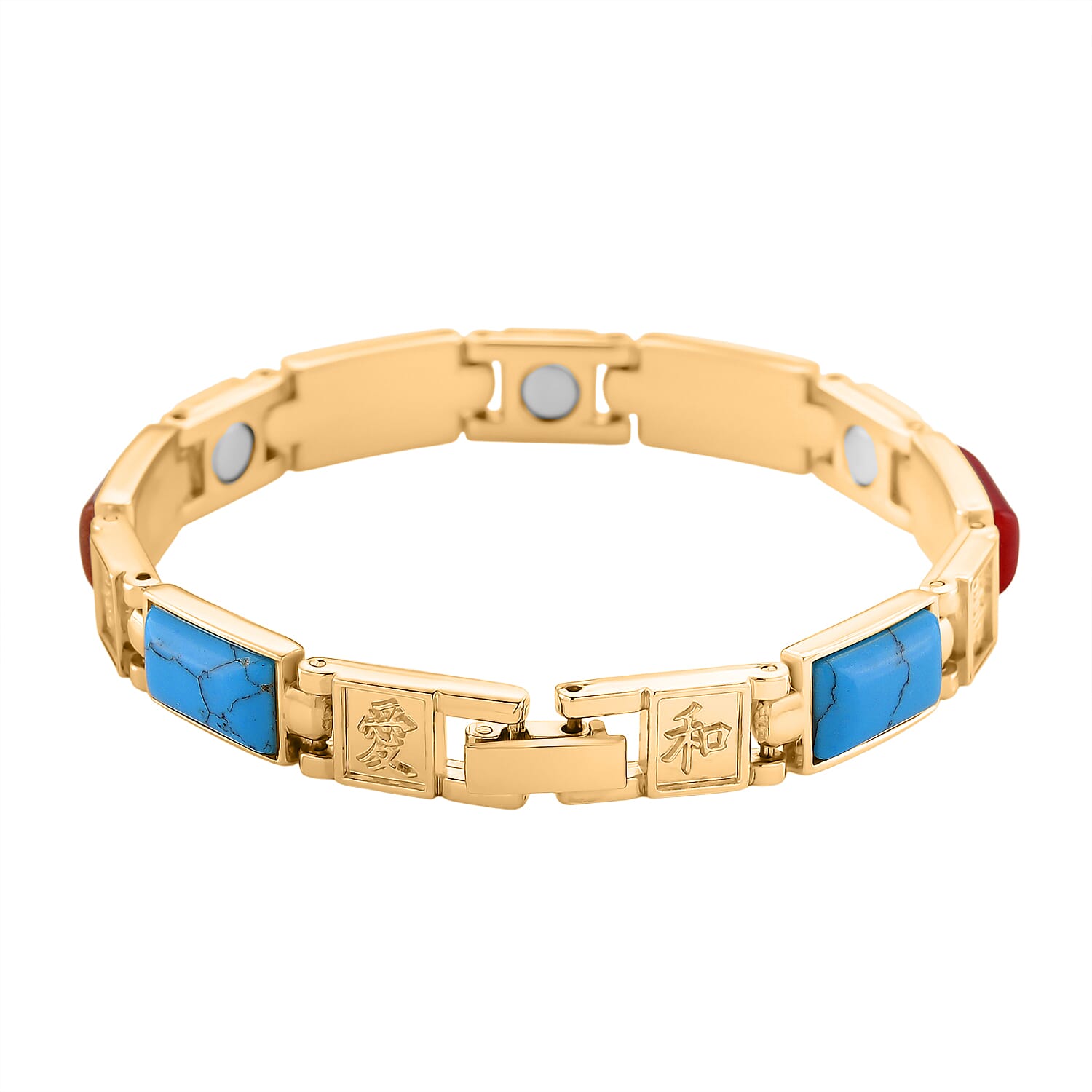 Multi Gemstone Magnetic Bracelet (Size - 7.5) in Gold Colour Tone 6.00 Ct. 8196318 4