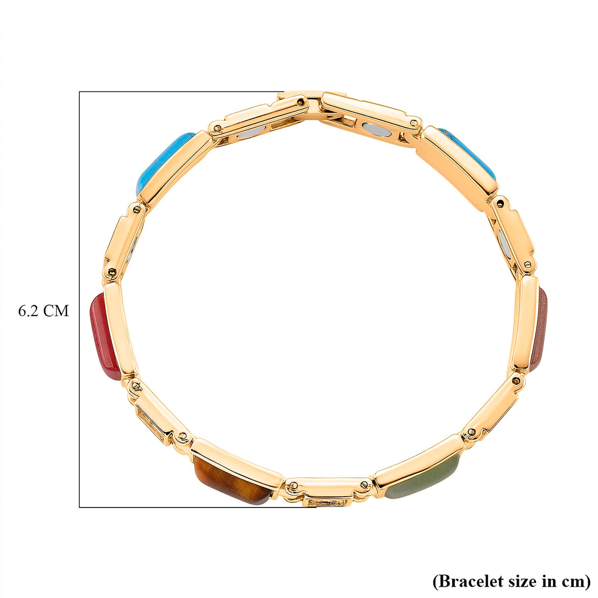 Multi Gemstone Magnetic Bracelet (Size - 7.5) in Gold Colour Tone 6.00 Ct. 8196318 5