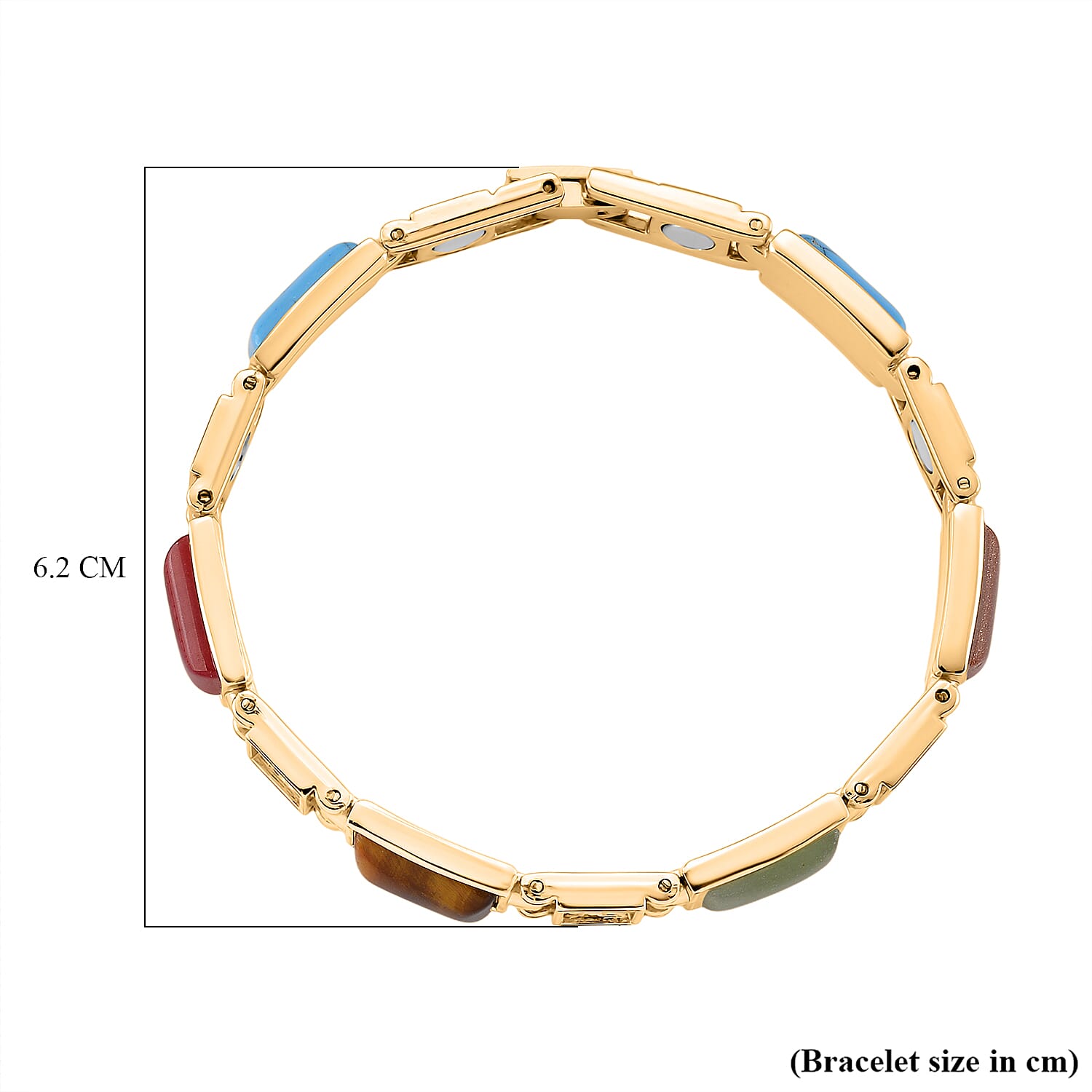 Multi Gemstone Magnetic Bracelet (Size - 7.5) in Gold Colour Tone 6.00 Ct. 8196318 5