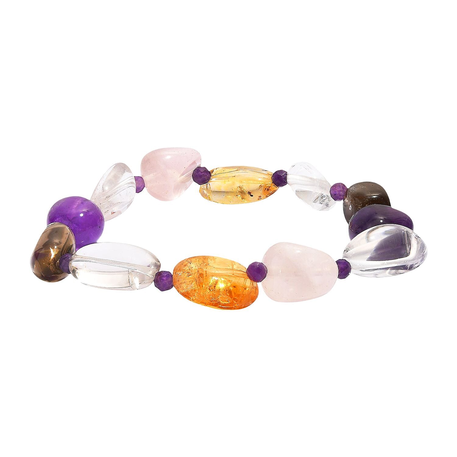 Multi Gemstones Bracelet (Stretchable) 130.00 Ct. 8320423 0