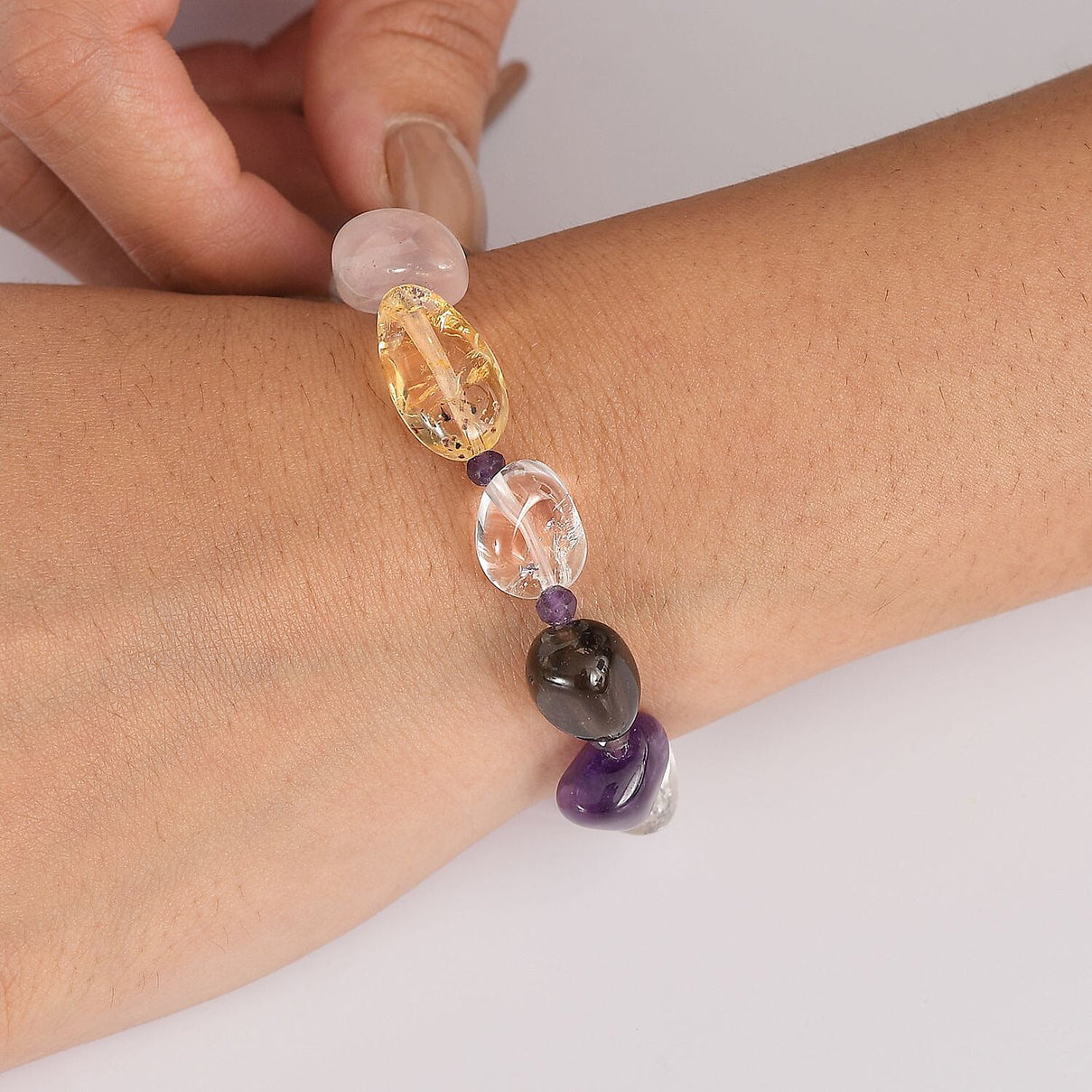 Multi Gemstones Bracelet (Stretchable) 130.00 Ct. 8320423 3