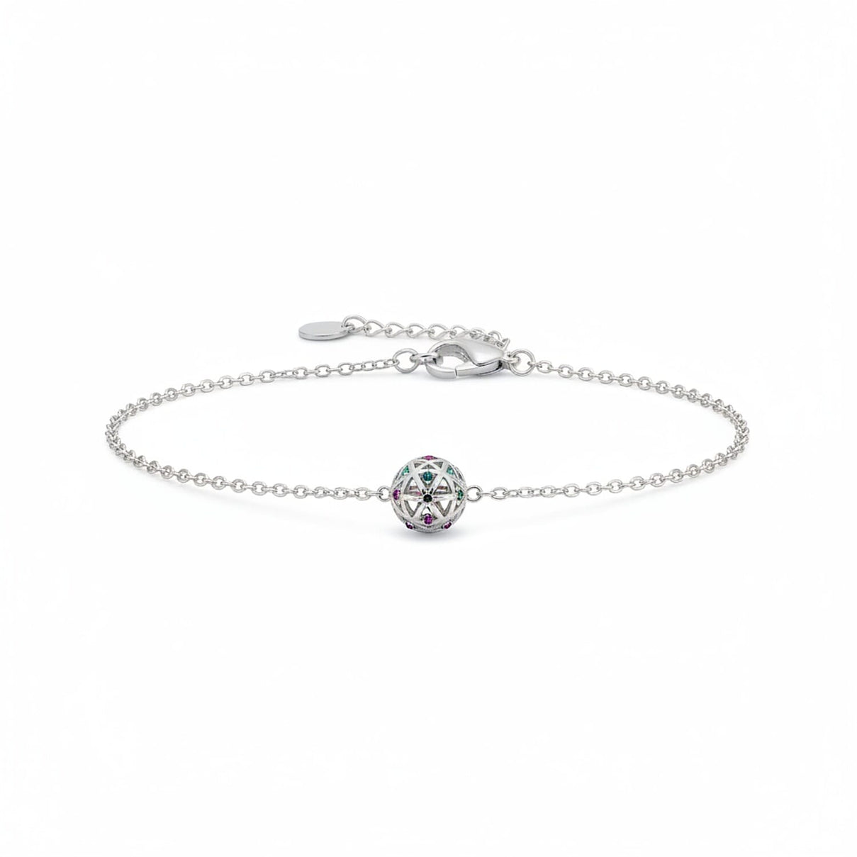 Multi Gemstones Bracelet (Size - 7.5 with Ext) with Lobster Clasp Sterling Silver 2.30 Ct. 8181381 0