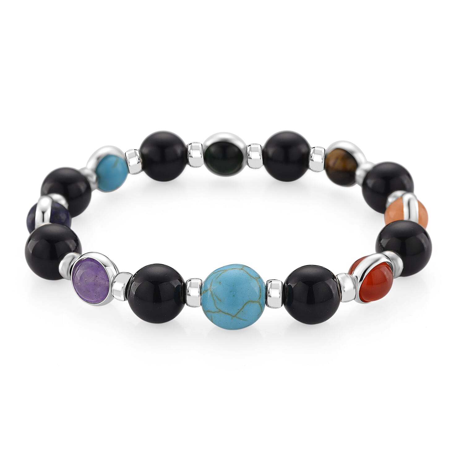 Tucson Find - Multi Gemstones Bracelet (Size - 7 Strachable) 100.00 Ct. 8179209 0