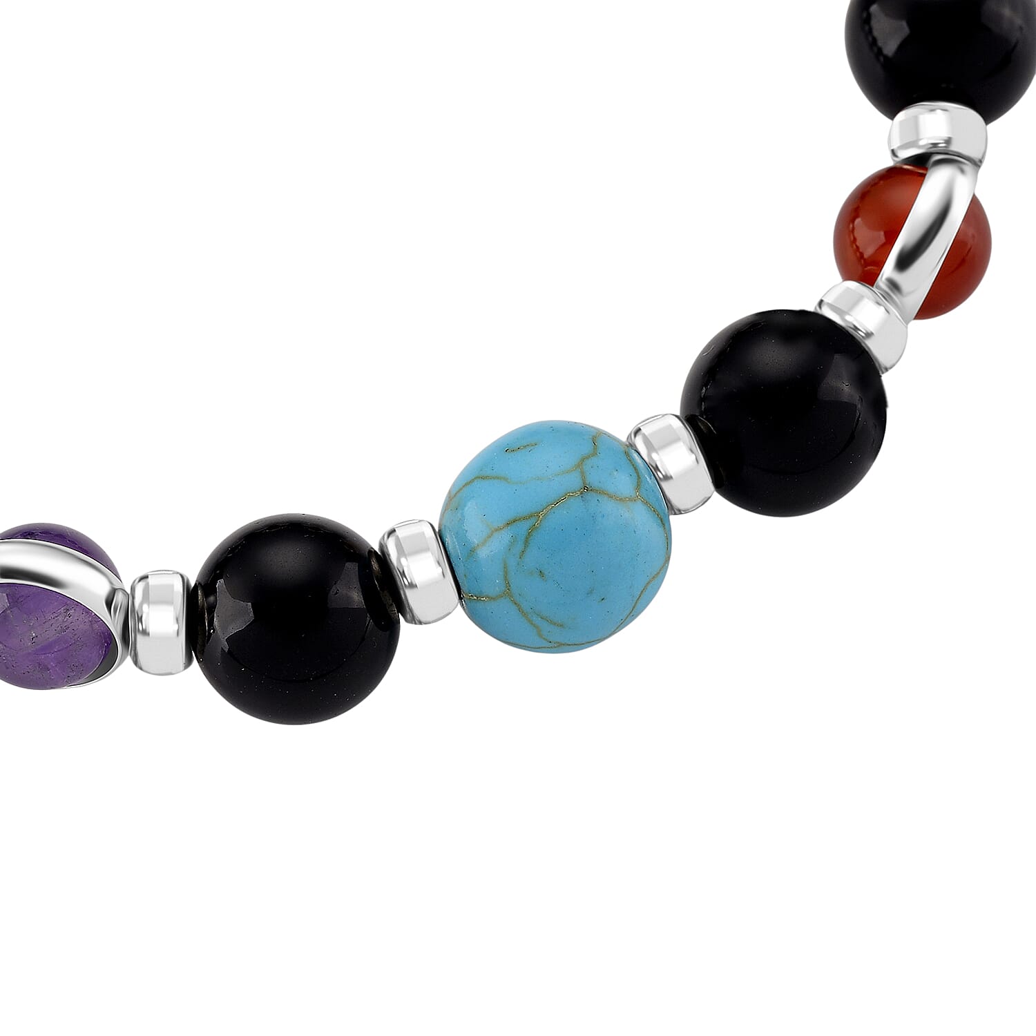 Tucson Find - Multi Gemstones Bracelet (Size - 7 Strachable) 100.00 Ct. 8179209 3