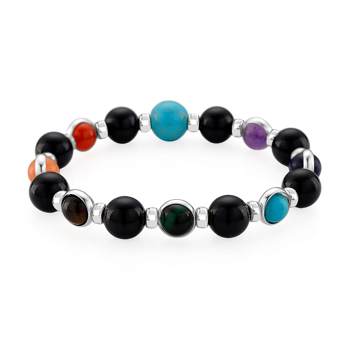 Tucson Find - Multi Gemstones Bracelet (Size - 7 Strachable) 100.00 Ct. 8179209 4
