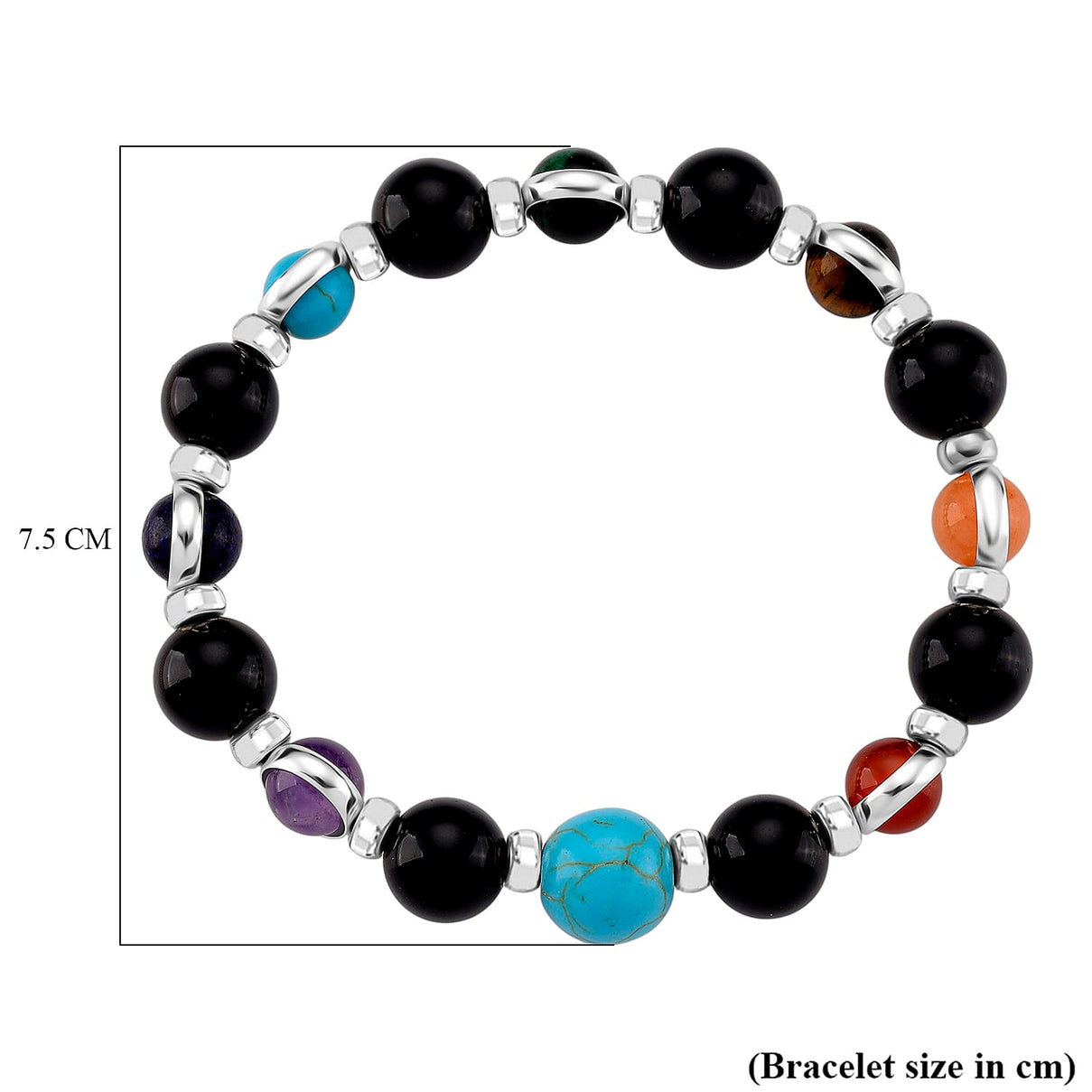 Tucson Find - Multi Gemstones Bracelet (Size - 7 Strachable) 100.00 Ct. 8179209 5