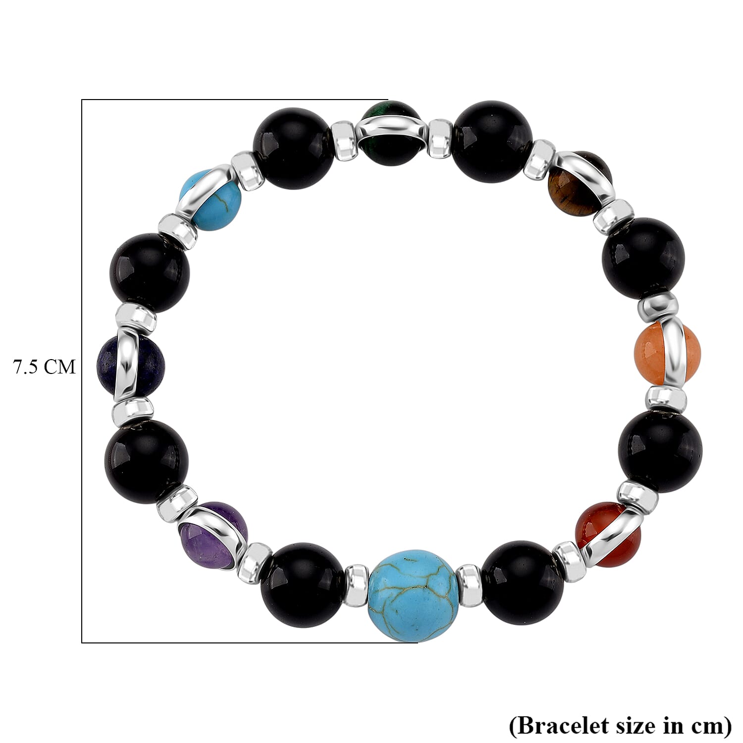 Tucson Find - Multi Gemstones Bracelet (Size - 7 Strachable) 100.00 Ct. 8179209 5