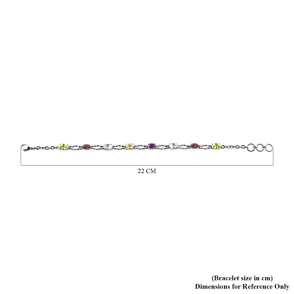 Multi Gemstones Bracelet (Size 8.5 with Extender)
