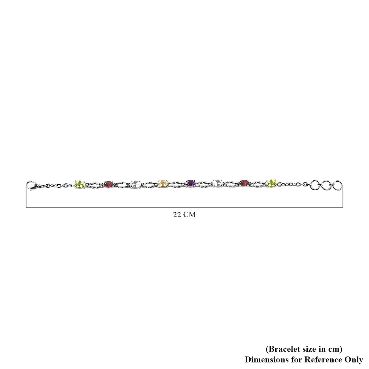 Multi Gemstones Bracelet (Size 8.5 with Extender) in Stainless Steel 3862603 5