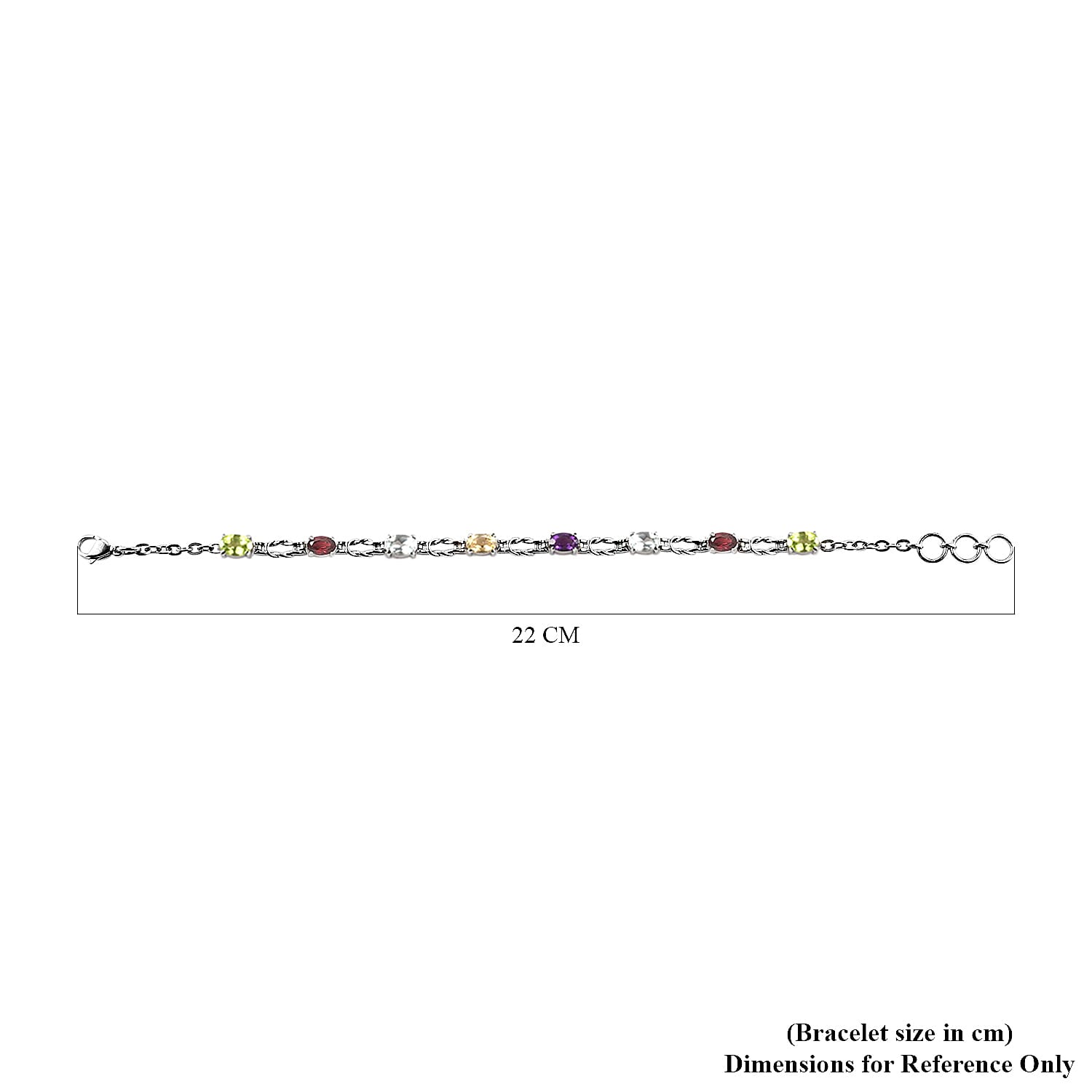 Multi Gemstones Bracelet (Size 8.5 with Extender) in Stainless Steel 3862603 5