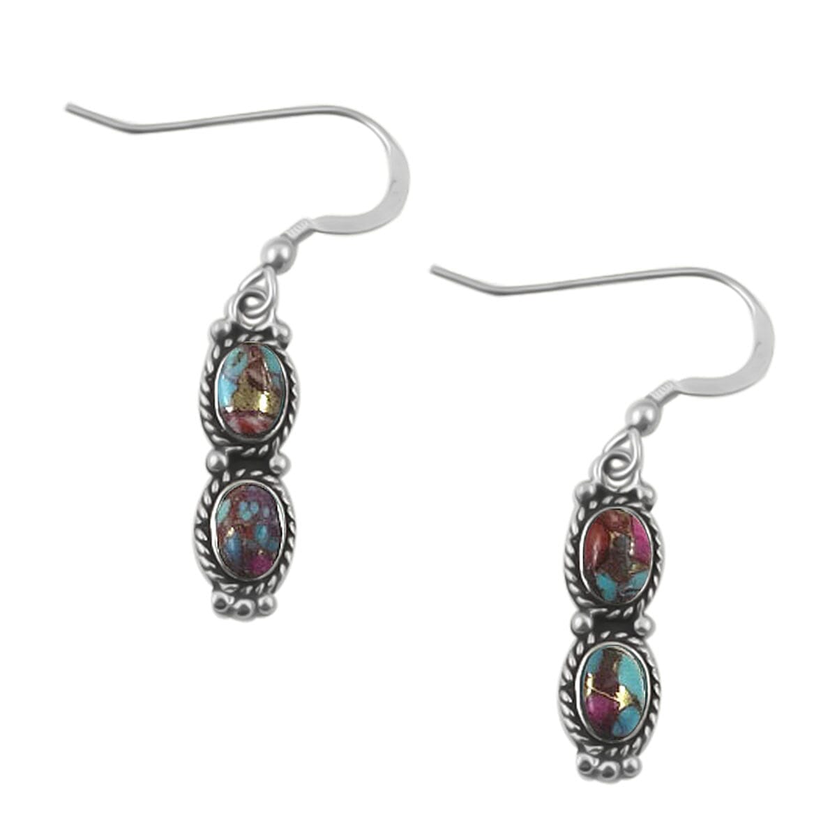 Santa Fe Collection 1.5 Ct. Multi Gemstones Earring with Hook in Sterling Silver 8214779 0