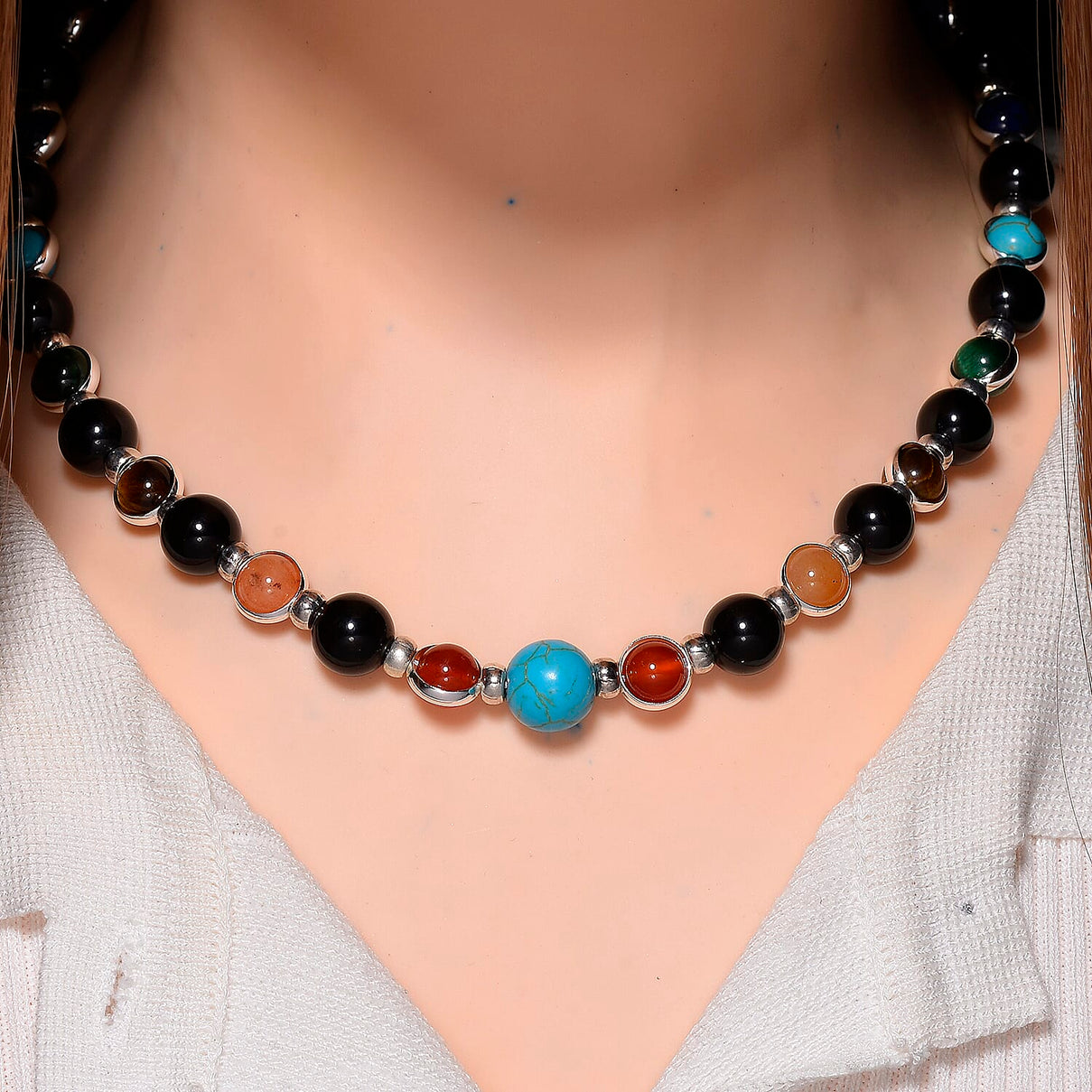 Tucson Find- Multi Gemstones Necklace (Size - 18 - 2) 213.00 Ct. 8179223 2