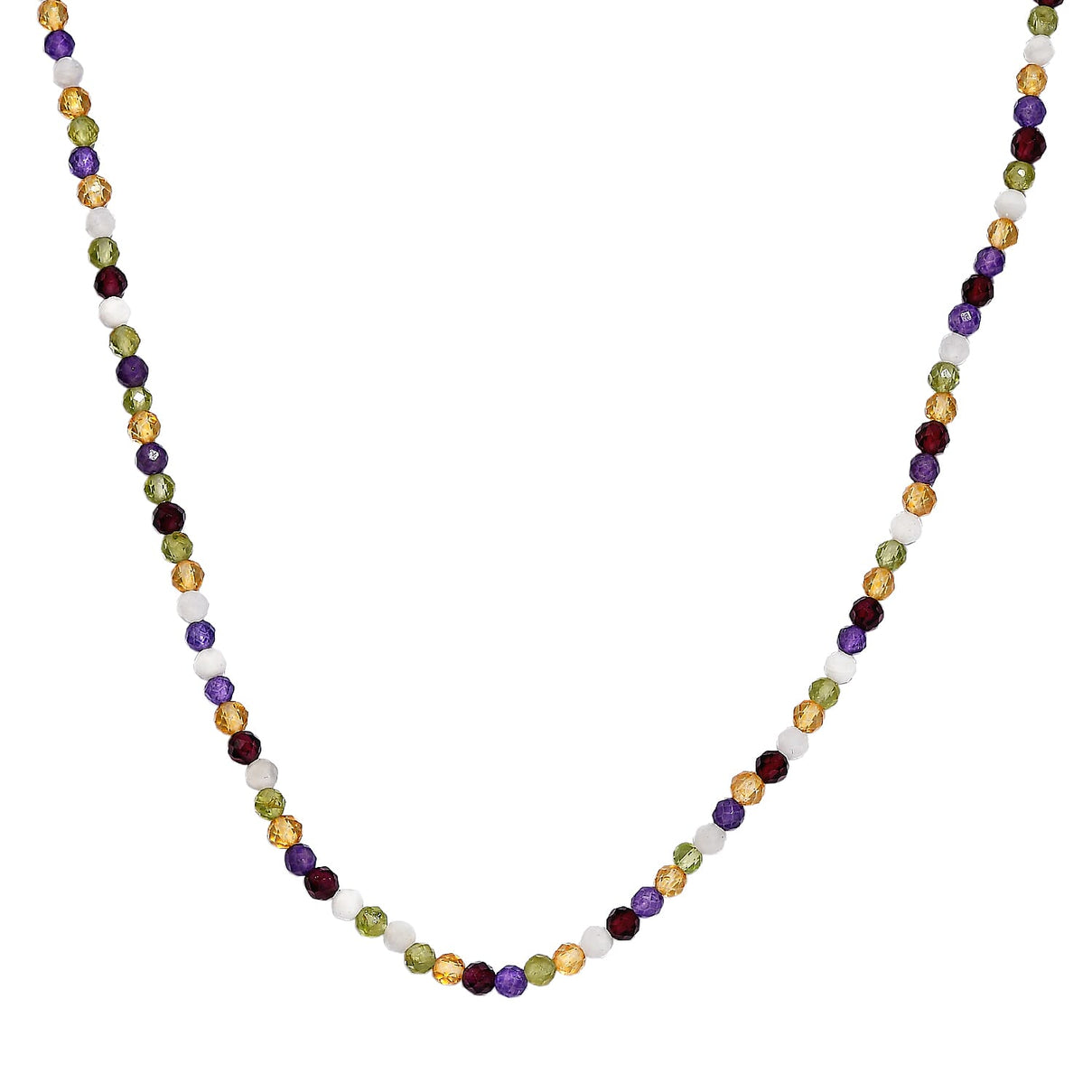 Multi Gemstones Necklace (Size - 20) in Rhodium Sterling Silver 35.0 Ct. 7955941 0