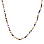 Multi Gemstones Necklace (Size - 20) in Rhodium Sterling Silver 35.0 Ct.