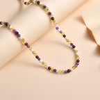 Multi Gemstones Necklace (Size - 20) in Rhodium Sterling Silver 35.0 Ct.